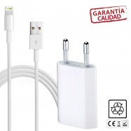 Cargador iPhone 7 / 7Plus cable + adaptador pared Blanco