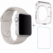 Protector cristal + Funda Silicona para  Apple Watch