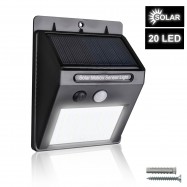 LÁMPARA LED EXTERIOR, ENERGÍA SOLAR Y SENSOR MOVIMIENTO