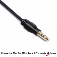 CABLE ADAPTADOR JACK 35 MM, DE AUDIO Y MICRÓFONO
