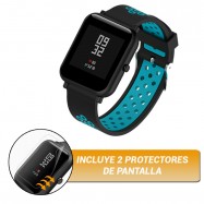 Correa de silicona Lemfo para Xiaomi Amazfit bip con protector de pantalla film lámina protectora.