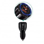 cargador de movil para coche carga rapida doble usb adaptador de mechero para smartphone qualcomm 3.0