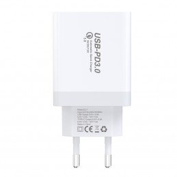 Cargador de carga rápida qualcomm 3.0 36W quick charge para iphone y android cargador para móvil Niucom dual USB
