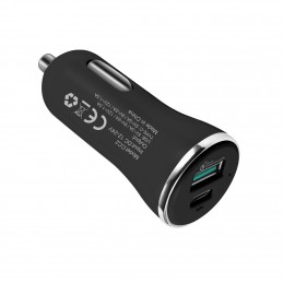 Cargador de carga rápida para coche con doble USB carga iPhone y Android en el coche.