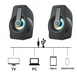 Altavoces LED para PC con conexión USB altavoz inalámbrico led para portátil gaming móvil y tablet.