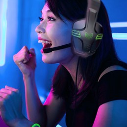 Auriculares bg gaming con jack 3.5mm y control de volumen. Cascos de diadema compatibles con ps4 ps5 xbox one x xbox series x.