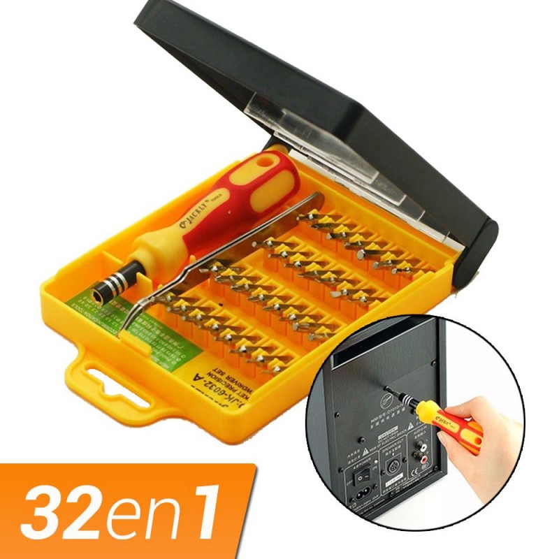 Destornillador de precisión con punta imantada 32 en 1