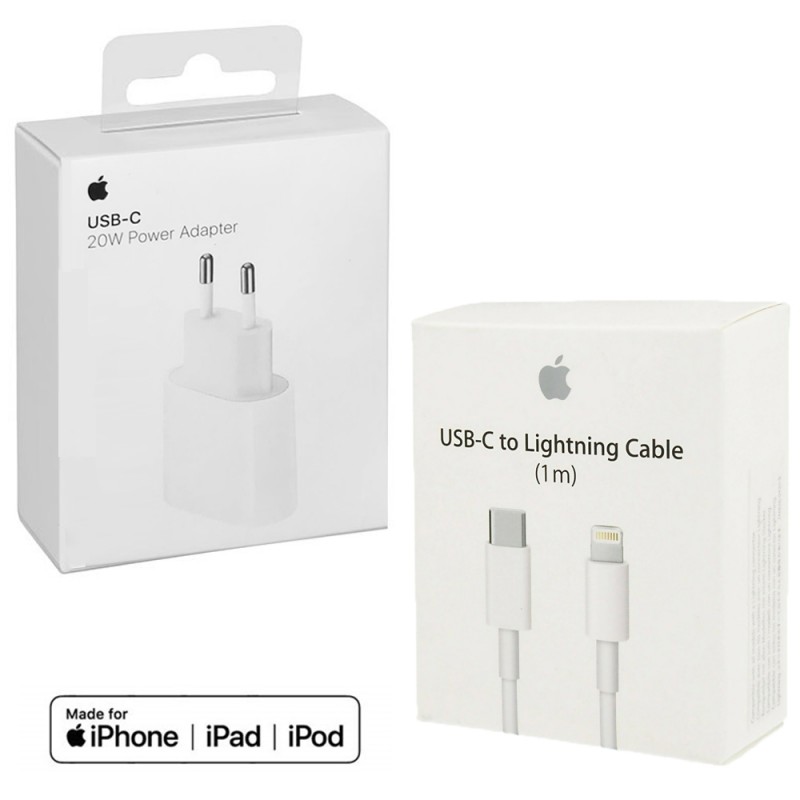 Pack de cargador 20W para iPhone con carga rápida con cable usb c a lightning cargador para iPhone 12
