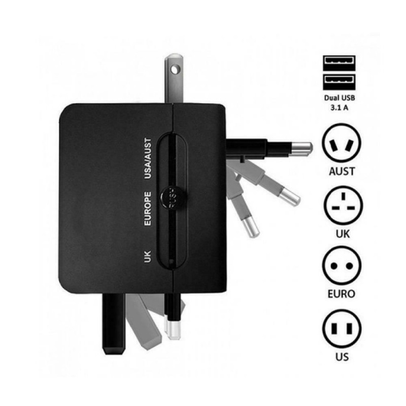 Adaptador Enchufe UNIVERSAL uk reino unido inglés a EU AU USA conversor