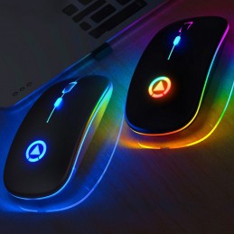 Ratón mouse gamer gaming inalambrico para PC con luz led conexión inalámbrica bluetooth 5.0 + 2.4 ghz