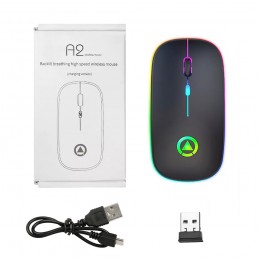 Ratón mouse gamer gaming inalambrico para PC con luz led conexión inalámbrica bluetooth 5.0 + 2.4 ghz