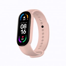 Correa de silicona flexible de color rosa para Xiaomi Mi Band 6 pulsera de recambio para smartband impermeable xiaomi