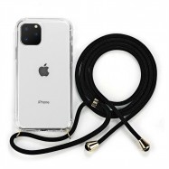 Funda de silicona transparente con cuerda cordón correa para iPhone 11 11 Pro 11 Pro Max iPhone XR y iPhone X XS