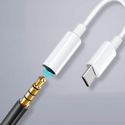 Adaptador usb C a jack 3.5 para auriculares y micrófono convertidor de audio para escuchar música y llamadas