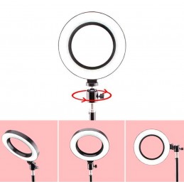 Aro de luz + trípode ajustable para smartphone kit de fotografía con iluminación para tik tok youtube instagram