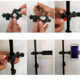 Aro de luz + trípode ajustable para smartphone kit de fotografía con iluminación para tik tok youtube instagram