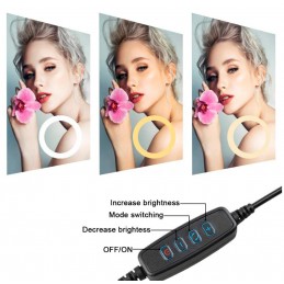 Aro de luz + trípode ajustable para smartphone kit de fotografía con iluminación para tik tok youtube instagram