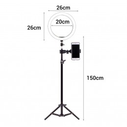 Aro de luz + trípode ajustable para smartphone kit de fotografía con iluminación para tik tok youtube instagram