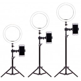 Aro de luz + trípode ajustable para smartphone kit de fotografía con iluminación para tik tok youtube instagram