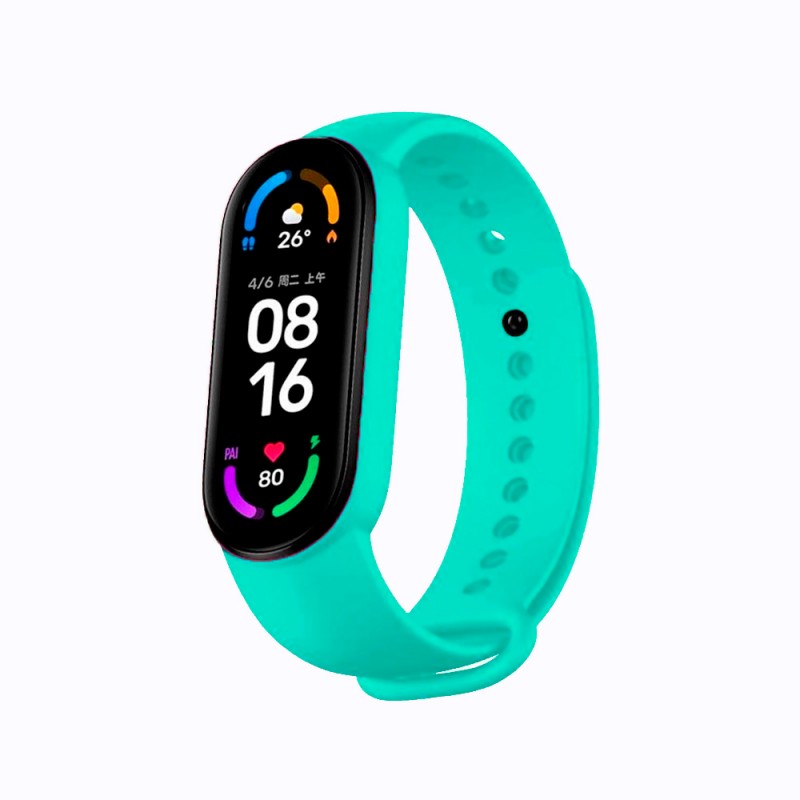 Correa de silicona flexible de color rosa para Xiaomi Mi Band 6 pulsera de recambio para smartband impermeable xiaomi