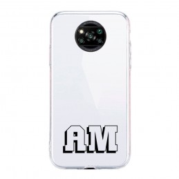 Funda personalizada con nombre y letras para móvil smartphone samsung xiaomi poco huawei x3 p40 s20 silicona transparente
