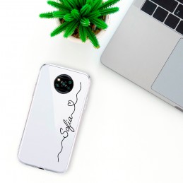 Funda personalizada con nombre y letras para móvil smartphone samsung xiaomi poco huawei x3 p40 s20 silicona transparente
