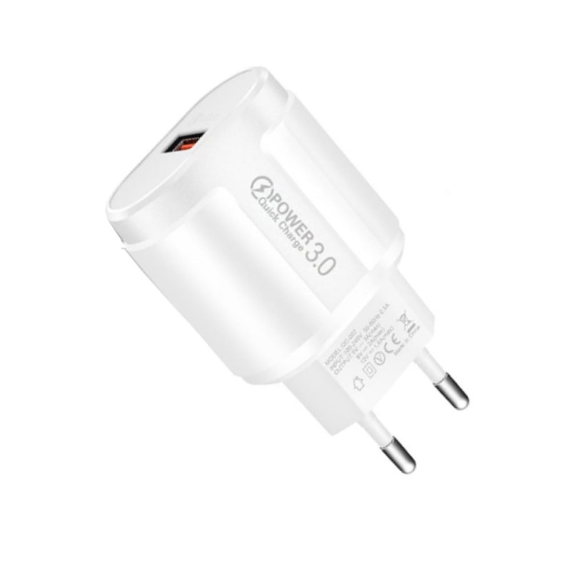 cargador para movil con carga rapida 3.0 conexion usb qualcomm para smartphone enchufe de pared