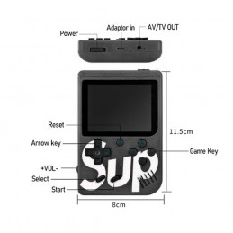 consola tipo gameboy retro portátil con 400 juegos arcade clásicos con mando extra y conexión a tv