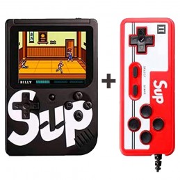 consola tipo gameboy retro portátil con 400 juegos arcade clásicos con mando extra y conexión a tv