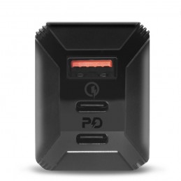 cargador usb tipo c pd con carga rápida 65w para móvil tablet pc portatil con luz led triple entrada