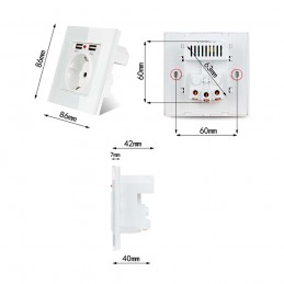 Enchufe de pared con doble entrada usb adaptador de corriente toma de corriente con entrada USB