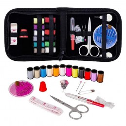 Kit de costura profesional máquina de coser portátil + accesorios hilos tijeras alfileres