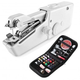 Kit de costura profesional máquina de coser portátil + accesorios hilos tijeras alfileres