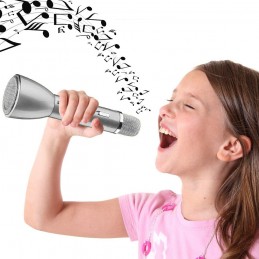 micrófono inalámbrico Bluetooth para karaoke conexión con el móvil cantar en grupo fiestas.