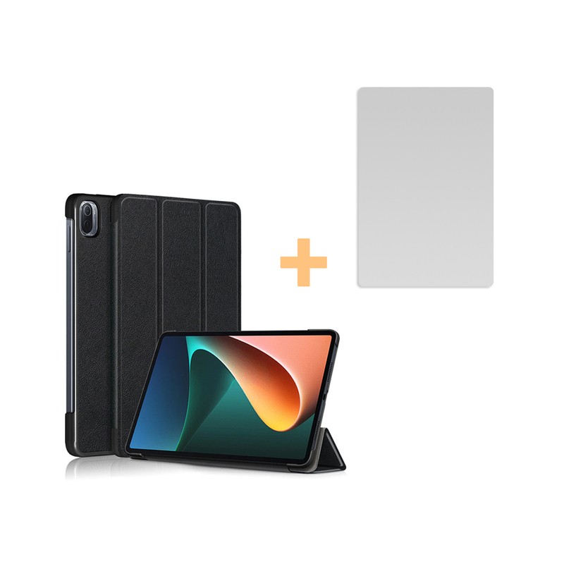 Pack funda plegable de cuero sintético para la tablet Xiaomi Pad 5 y 5 Pro. + protector de pantalla con dureza 9H incluido