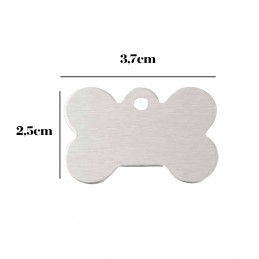 Placa con forma de hueso chapa de aluminio identificación para perro mascota gato con nombre y teléfono