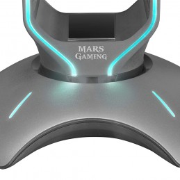 Soporte para auriculares mars gaming colgador soporte de escritorio setup gamer con luz led usb dual 2.0