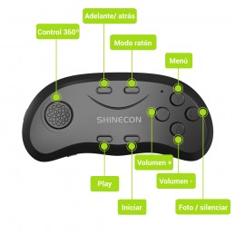 Gafas VR Shinecon realidad virtual 3D imagen y sonido inmersivo para videos apps y juegos con mando