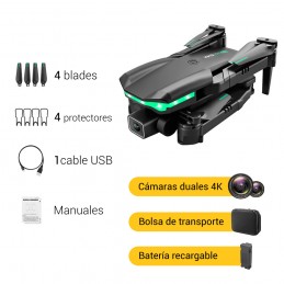 mini dron kk3 pro con cámara dual ultra hd 4k grabación de video y fotos juguete radio control para niños y adultos mando wifi