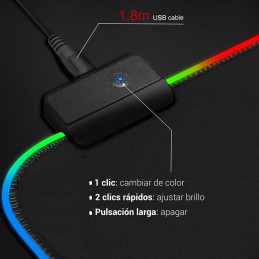alfombrilla gaming xl para ratón y teclado escritorio gamer con luz LED RGB conexión usb con ordenador