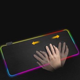 alfombrilla gaming xl para ratón y teclado escritorio gamer con luz LED RGB conexión usb con ordenador