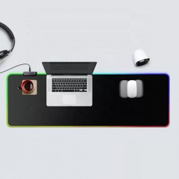 alfombrilla gaming xl para ratón y teclado escritorio gamer con luz LED RGB conexión usb con ordenador