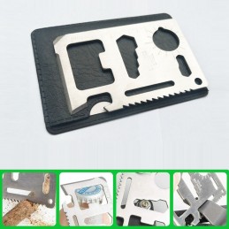 kit de supervivencia para senderismo camping montañismo acampada con cuchillo brujula linterna y manta térmica