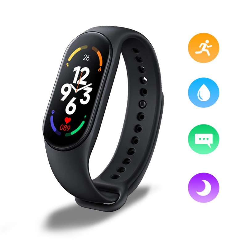 pulsera de actividad inteligente smart band m7 reloj con control de ritmo cardíaco, pasos, calorías, sueño,