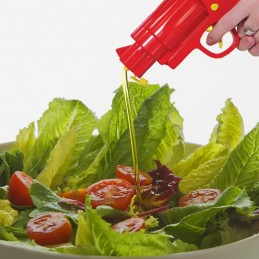 dispensador de salsas en forma de pistola divertido y original para servir salsa y aceite ketchup mayonesa