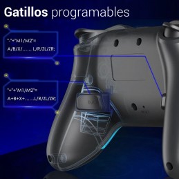 mando inalambrico bluetooth para nintendo switch y pc con gatillos programables y bateria recargable con usb tipo c