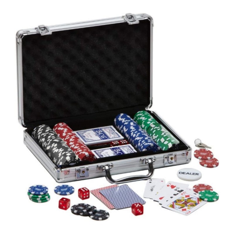 kit de póker premium 200 fichas con maletín de aluminio barajas de cartas para póquer, blackjack y ruleta juegos de azar kit de póker premium 200 fichas con maletín de aluminio barajas de cartas para póquer, blackjack y ruleta juegos de azar