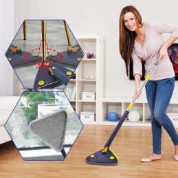 mopa triangular ajustable fregona con autodrenaje cabezal microfibras suelo techos para seco y mojado