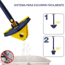 mopa triangular ajustable fregona con autodrenaje cabezal microfibras suelo techos para seco y mojado