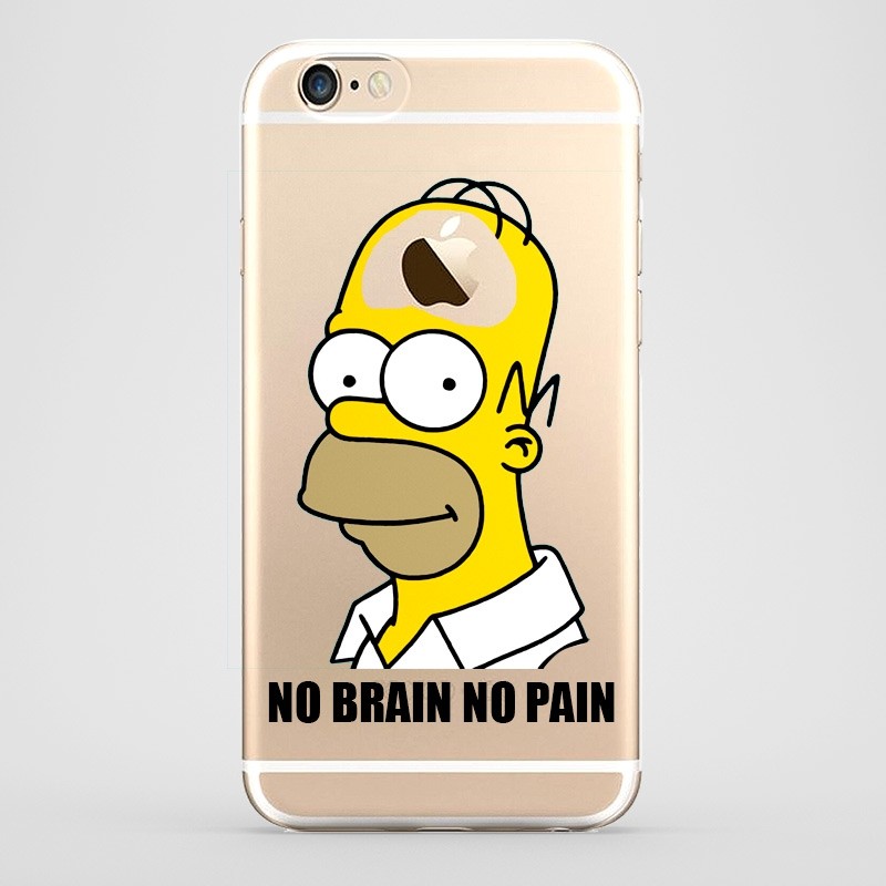 Funda iPhone 6 Homer No Brain No Pain Transparente